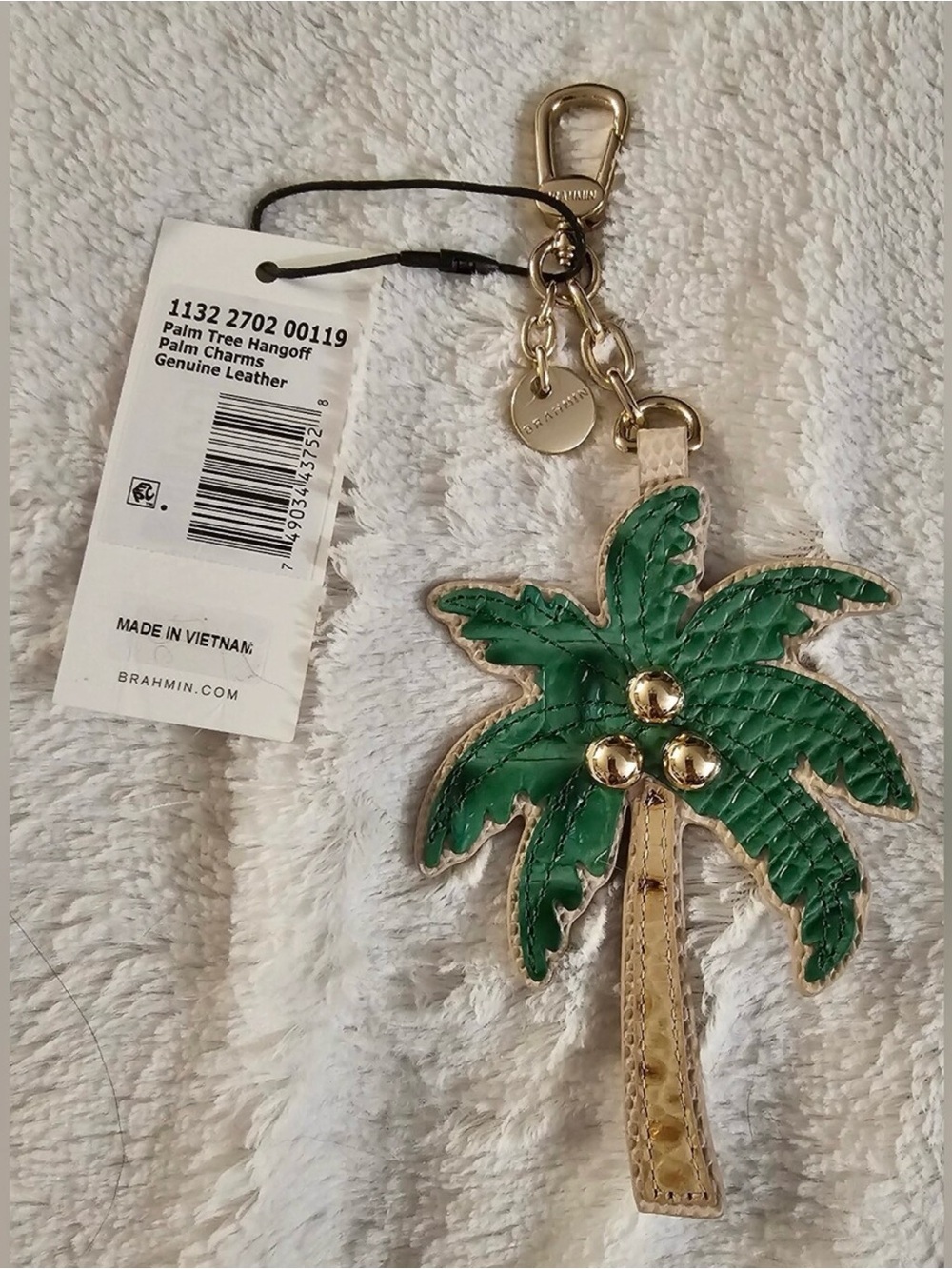New Brahmin Leather Palm Tree Purse BagCharm